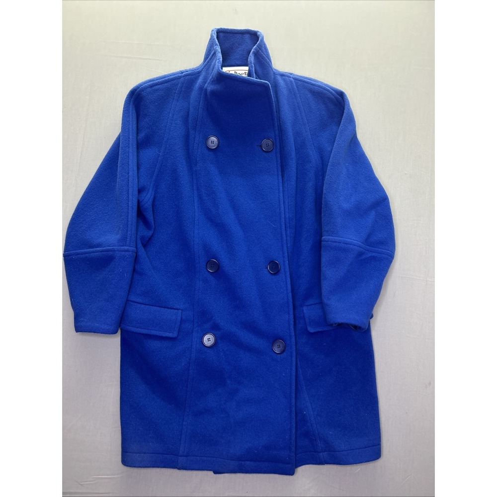Talbots Royal Blue Wool Overcoat Peacoat Size 8 Double Breasted